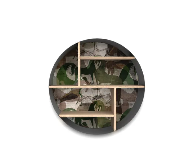 Libreria sospesa Icons 360° in ferro con ripiani in legno di Devina Nais