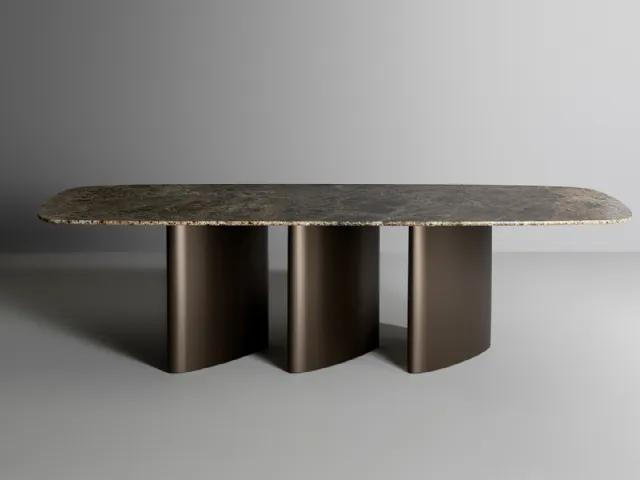 Tavolo Louver con top in marmo di Bonaldo