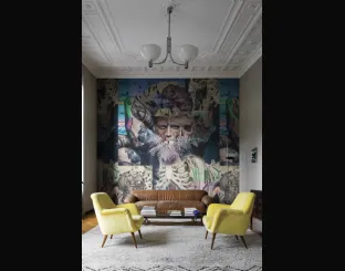 Carta da parati di design con figure sovrapposte AM18 di London Art