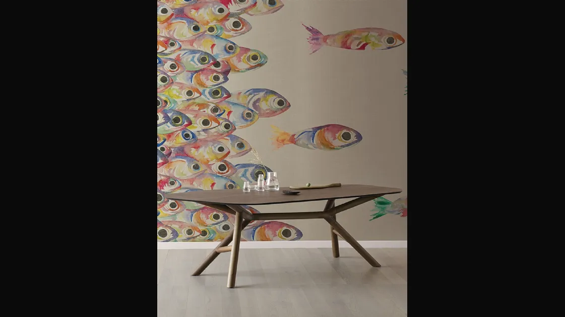 Carta da parati con soggetto pesci colorati Flutter di London Art
