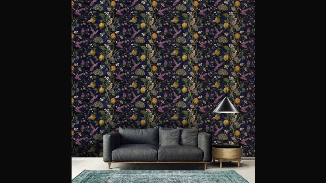 Carta da parati Lemons and birds di Adriani e Rossi