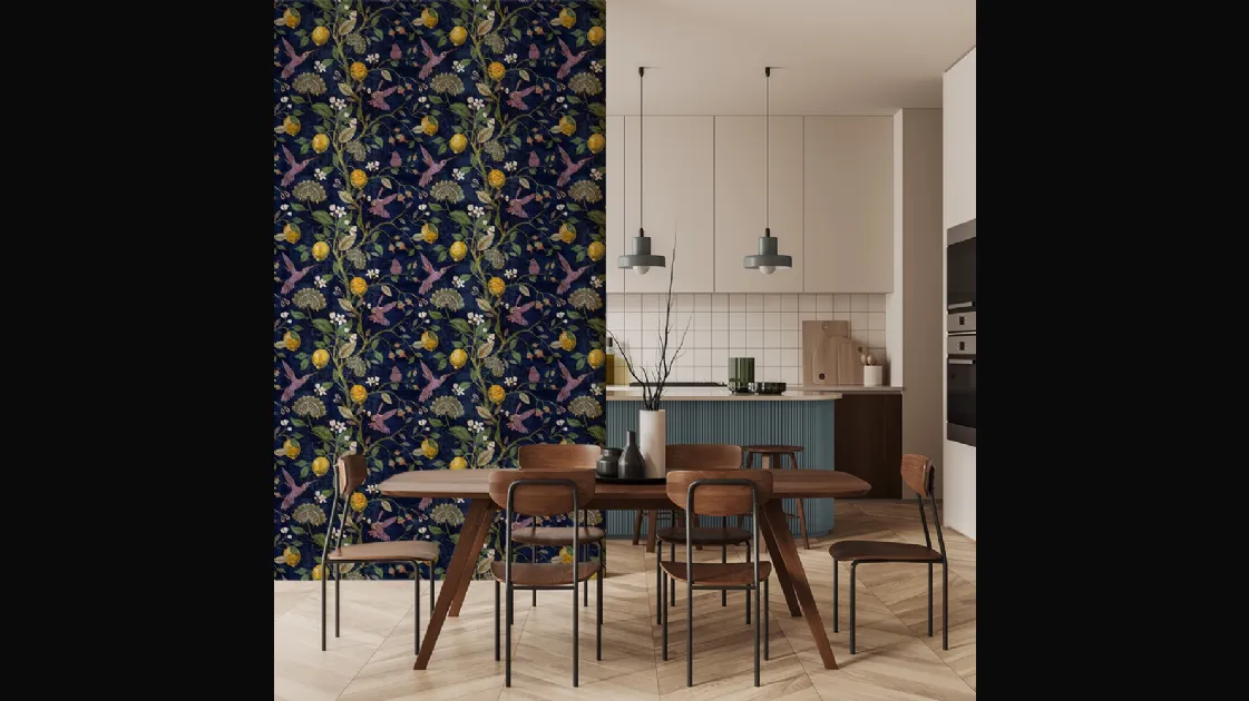 Carta da parati Lemons and birds di Adriani e Rossi