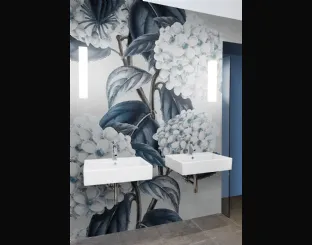 Carta da parati con immagine floreale gigante Ortensia di London Art