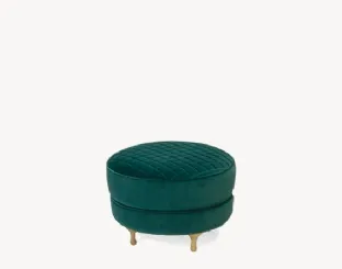 Pouf rotondo in tessuto imbottito Big Mama di Moroso