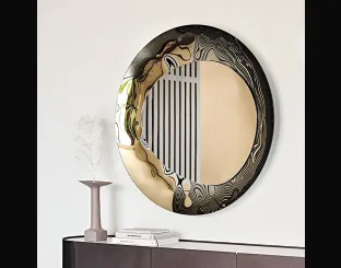 Specchio da parete tutto in cristallo specchiato fumé e bronzo Cosmos di Cattelan Italia
