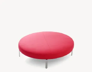 Pouf rotondo in tessuto con piedini in metallo Freeflow di Moroso