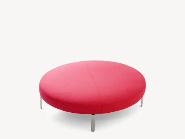 Pouf rotondo in tessuto con piedini in metallo Freeflow di Moroso