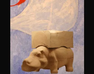 Pouf Hippo Wagon Wood in legno di Adriani e Rossi
