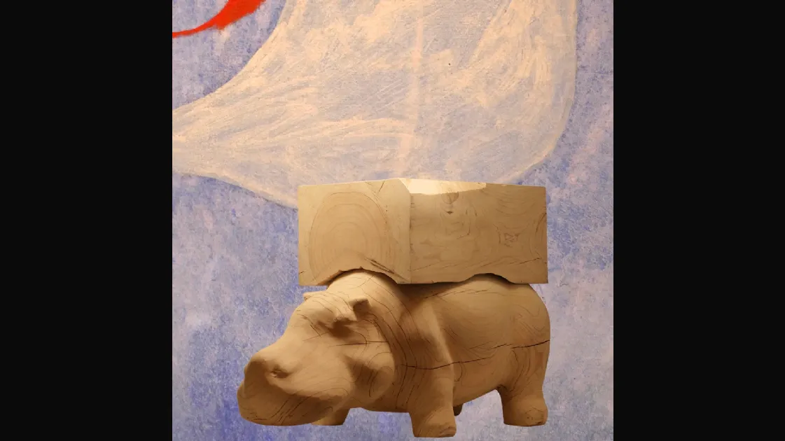 Pouf Hippo Wagon Wood in legno di Adriani e Rossi
