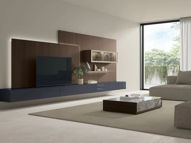 Tavolino Kenzo in glass decor e materico rovere di Tomasella