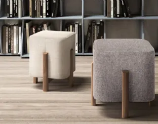 Pouf Kip in tessuto con struttura in legno di Doimo Salotti