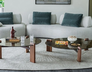 Tavolino Lagoon in vetro e legno di Cattelan Italia
