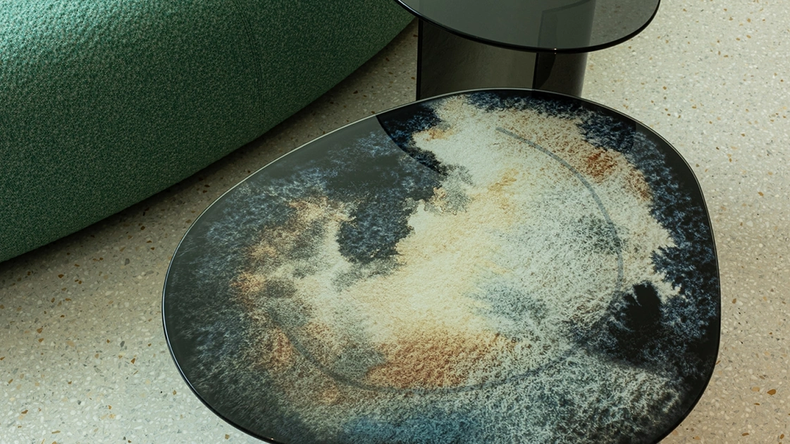 Tavolino in vetro Lakelet di Moroso
