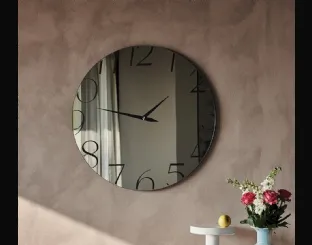 Specchio Orologio in cristallo specchiato serigrafato Moment di Cattelan Italia