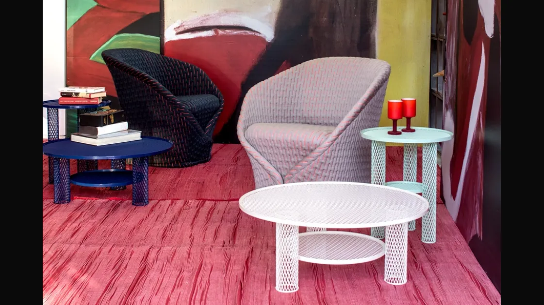 Tavolino in acciaio Net di Moroso