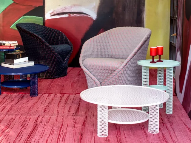 Tavolino in acciaio Net di Moroso