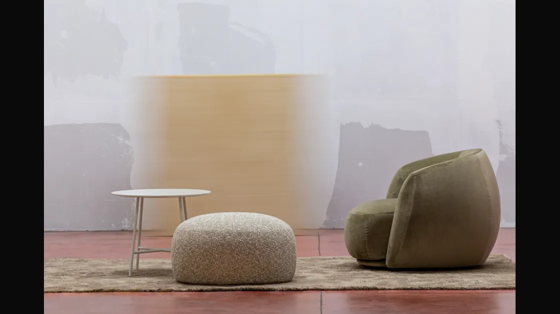 Pouf rotondo in tessuto Pacific di Moroso