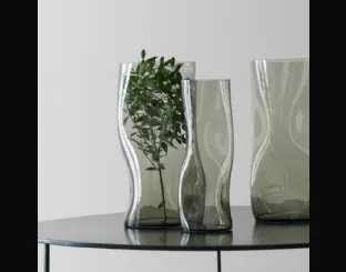 Vaso in vetro di Murano grigio fumé Pongo di Adriani e Rossi