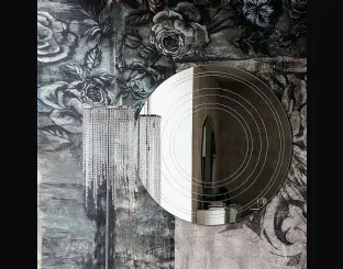 Specchio rotondo con incisioni concentriche Ring di Cattelan Italia