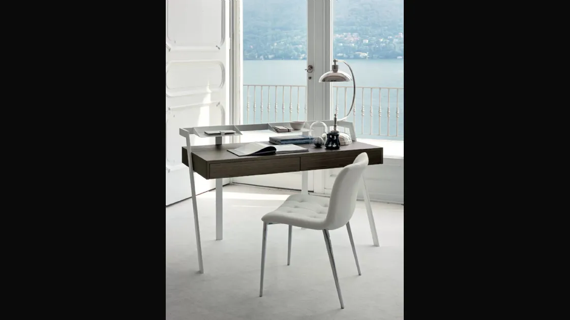 Scrittoio Zac in legno con struttura in acciaio laccato di Bontempi