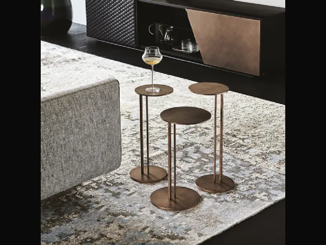 Tavolino in acciaio finitura Brushed Bronze Sting Brushed di Cattelan Italia