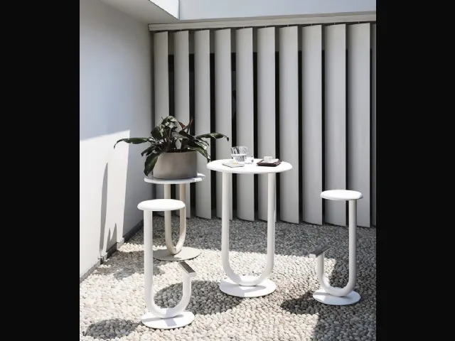 Tavolino Strong in laccato Bianco di Desalto
