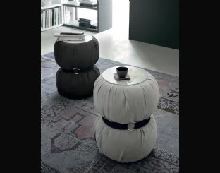 Tavolino Guccino con top in laccato e rivestimento in tessuto di Tomasella