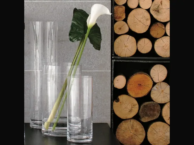 Vaso in vetro trasparente cilindrico medio C18X18 Adriani e Rossi