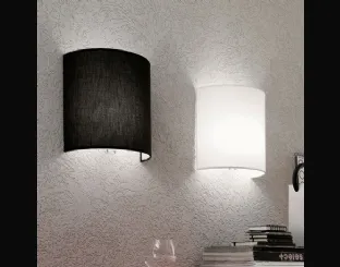 Lampada in tessuto bianco o nero Applique Luna di Adriani e Rossi