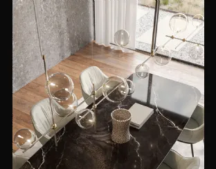 Lampada a sospensione in cristallo e metallo Bloom di Cattelan Italia