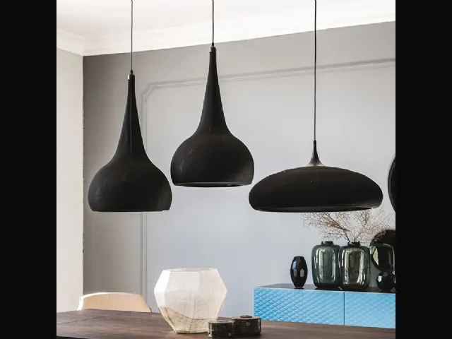 Lampada a sospensione con rivestimento in maglia Byblos di Cattelan Italia