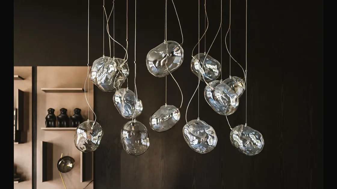 Lampada a sospensione in vetro Cloudine di Cattelan Italia