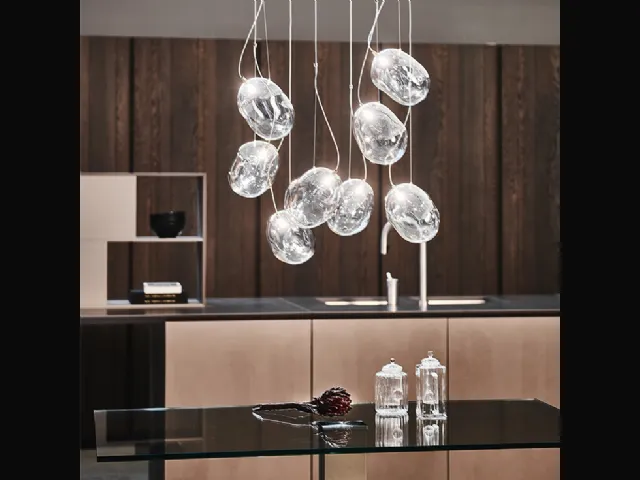 Lampada a sospensione in vetro Cloudine di Cattelan Italia