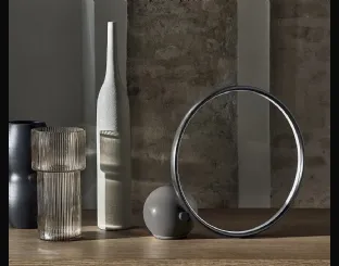 Lampada Circle da tavolo in acciaio laccato antracite di Bontempi