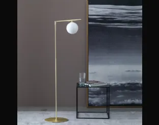 Lampada da terra con struttura snodabile in metallo cromato o oro lucido Dada Floor di Adriani e Rossi