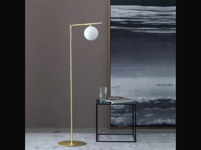 Lampada da terra con struttura snodabile in metallo cromato o oro lucido Dada Floor di Adriani e Rossi