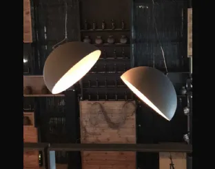 Lampada a sospensione in metallo verniciato nero Domus Degree di Adriani e Rossi
