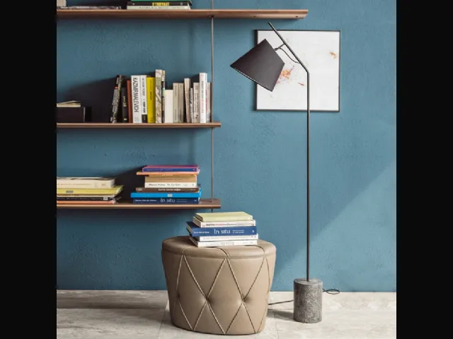 Lampada da terra in metallo con base in cemento Karibù di Cattelan Italia