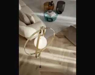 Lampada da terra Papillon Cielo-Terra in acciaio e vetro di Bontempi