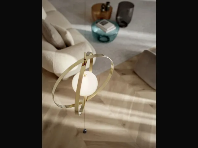 Lampada da terra Papillon Cielo-Terra in acciaio e vetro di Bontempi