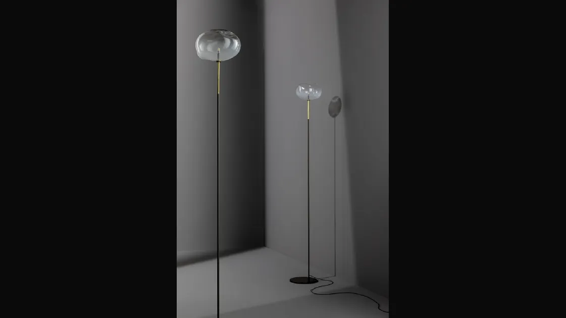 Lampada da terra Pepita in vetro e metallo di Bonaldo