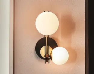 Lampada da parete Planeta in vetro e metallo di Cattelan Italia