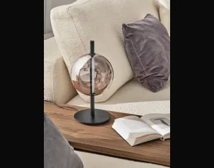 Lampada Sferatus da tavolo in vetro e acciaio di Bontempi