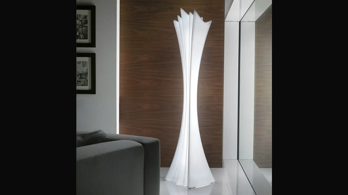 Lampada appendiabiti da terra in polietilene bianco Sipario Light di Cattelan Italia