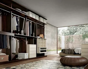Cabina Armadio Wall Domino 36 in rovere fumé e laccato opaco Sahara di Veneran