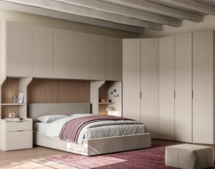 Armadio angolare a ponte con anta battente Liscia + Crea 1200 e Crea 138 38 di Orme