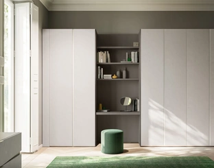 Armadio ad ante battenti con vano scrivania Tratto 29 di Orme