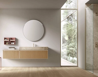 Mobile da Bagno sospeso Shape 21 in rovere di Arcom