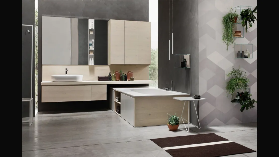 Mobile da Bagno sospeso in Rovere Soul 03 di Arcom