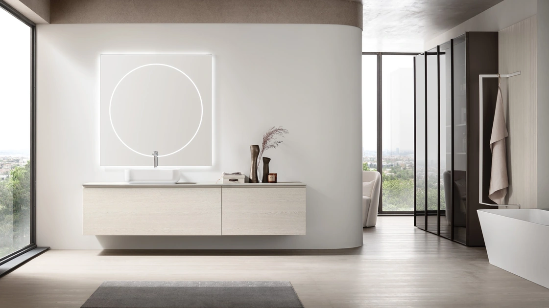 Mobile da Bagno sospeso Soul 21 in rovere sbiancato di Arcom